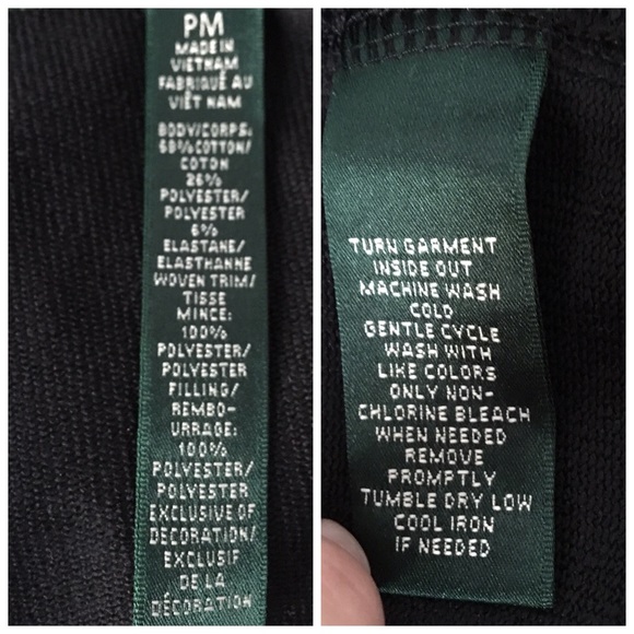 L-RL Ralph Lauren Active Red Quilted Black Stretch - Picture 8 of 8